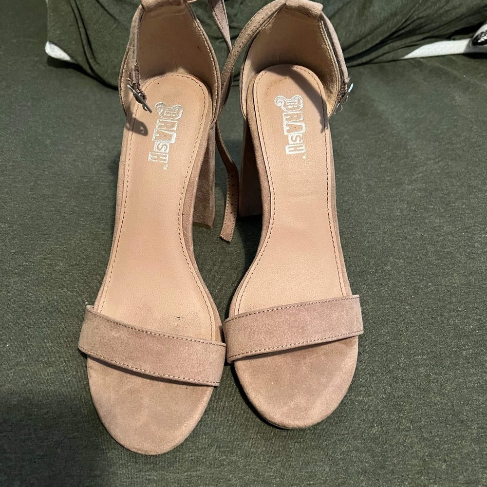 Tan high heels